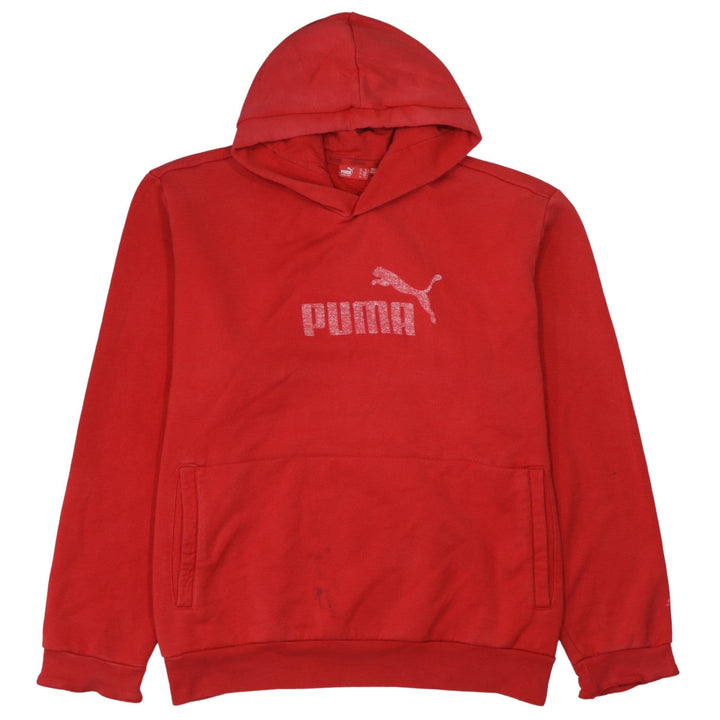 Puma Men's Red XL Pullover Hoodie with Logo Graphic