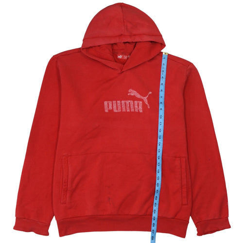 Puma Men's Red XL Pullover Hoodie with Logo Graphic