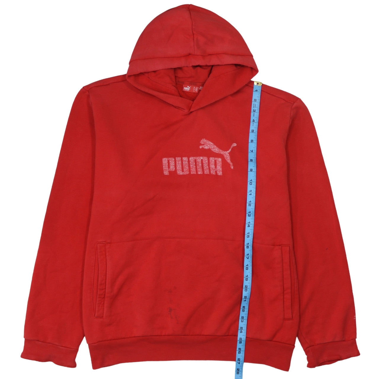 Puma Men's Red XL Pullover Hoodie with Logo Graphic