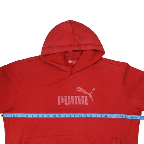 Puma Men's Red XL Pullover Hoodie with Logo Graphic
