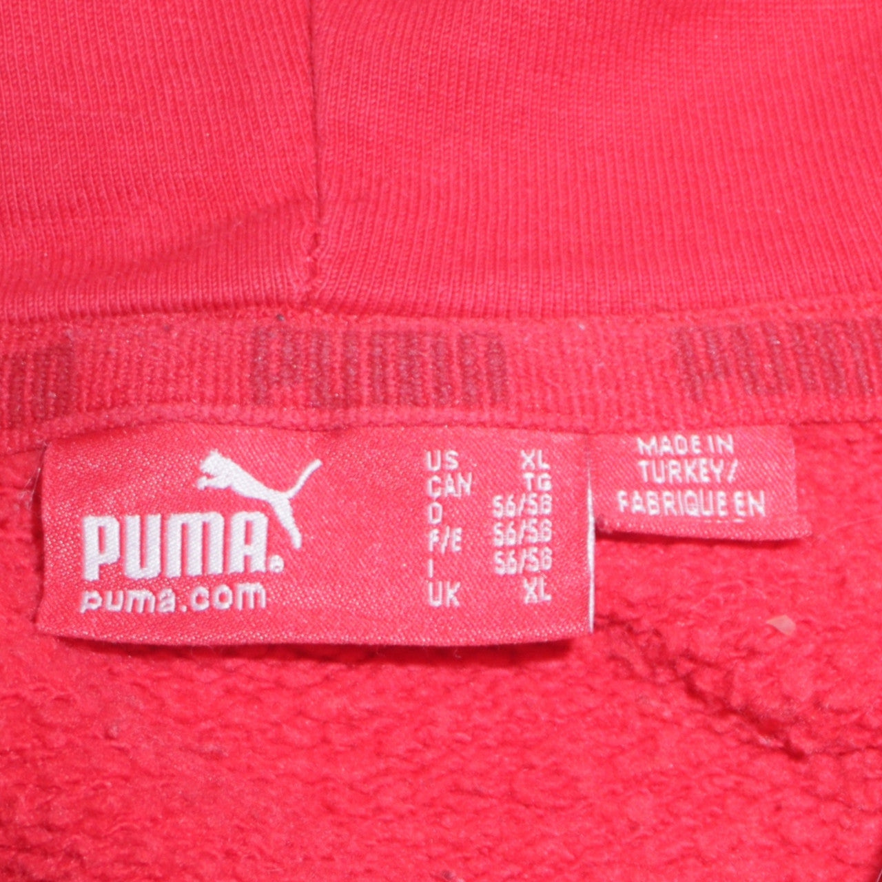 Puma Men's Red XL Pullover Hoodie with Logo Graphic