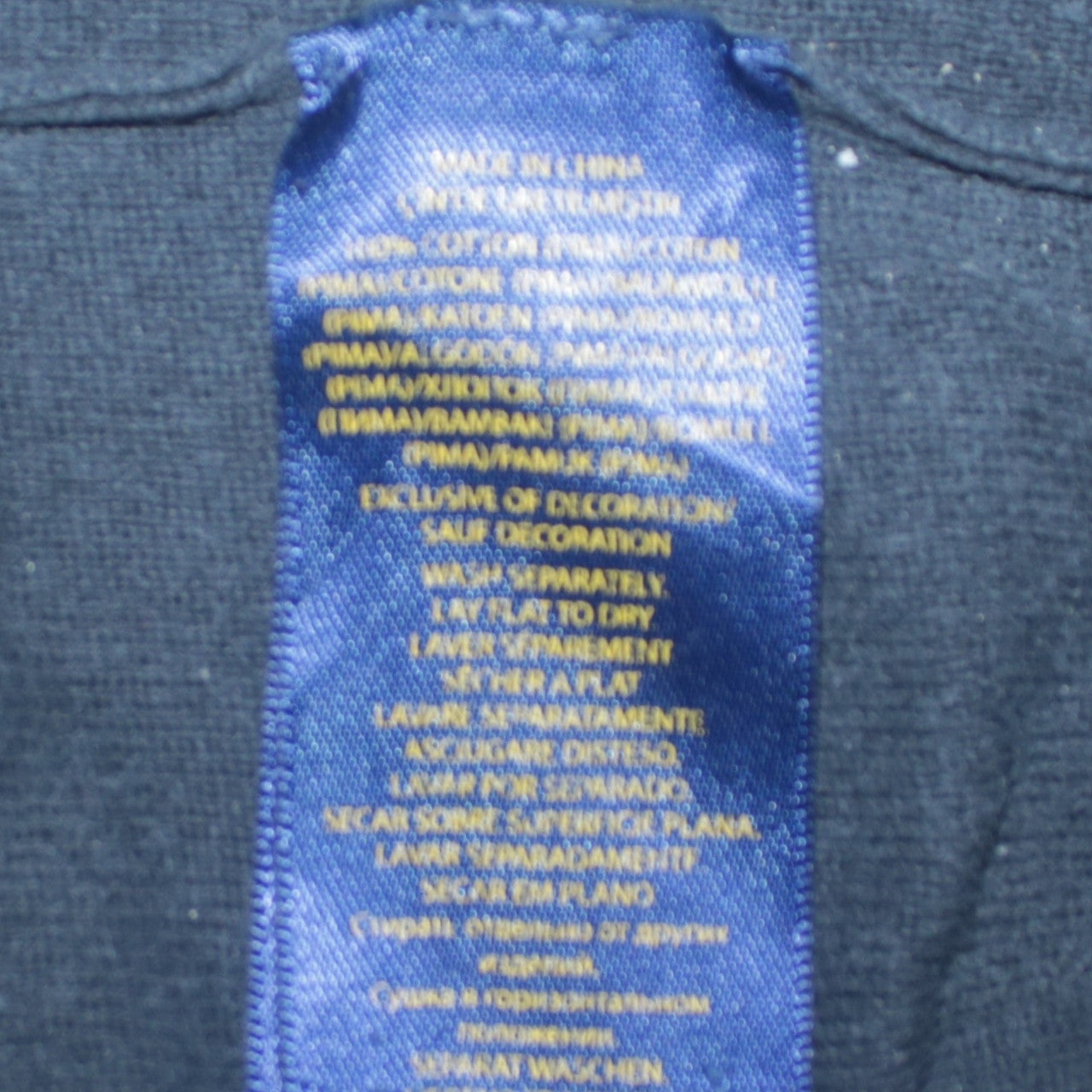 Ralph Lauren Men's Blue V-Neck Pima Cotton Pullover Jumper Size L