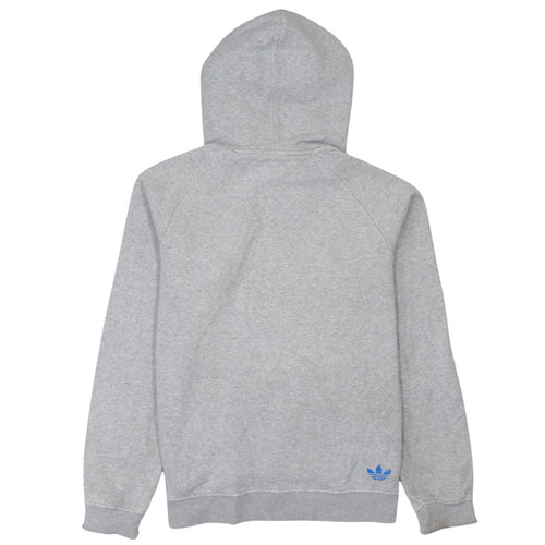 adidas Mens Grey Hoodie Medium Pullover Fleece Logo Sweatshirt