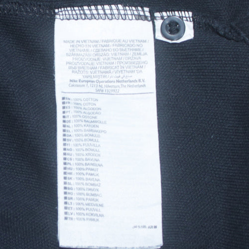 Nike Men's Black Cotton Polo Shirt M Short Sleeve Sports Top