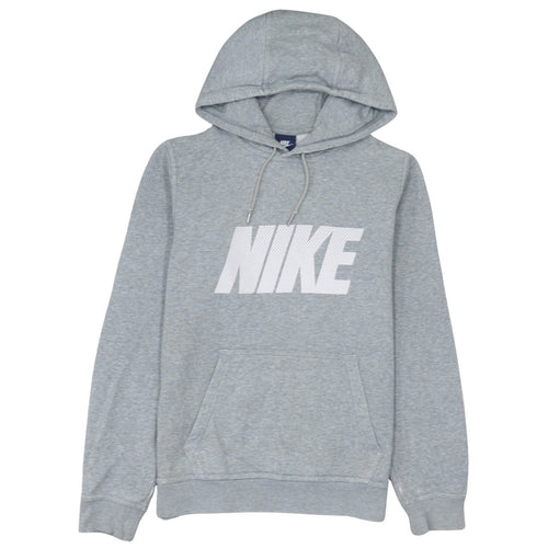 Nike Men's Grey Pullover Hoodie Small Logo Graphic Sweatshirt