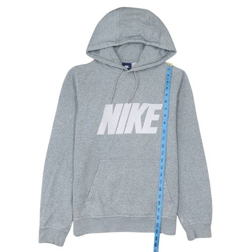 Nike Men's Grey Pullover Hoodie Small Logo Graphic Sweatshirt