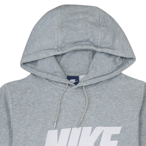 Nike Men's Grey Pullover Hoodie Small Logo Graphic Sweatshirt