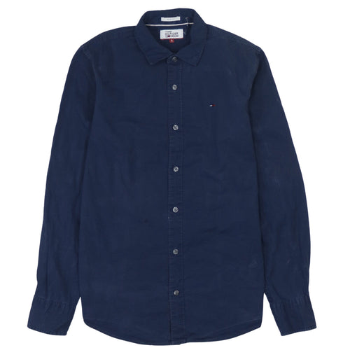 Tommy Hilfiger Denim Men's Blue Slim Fit Cotton Long Sleeve Shirt S