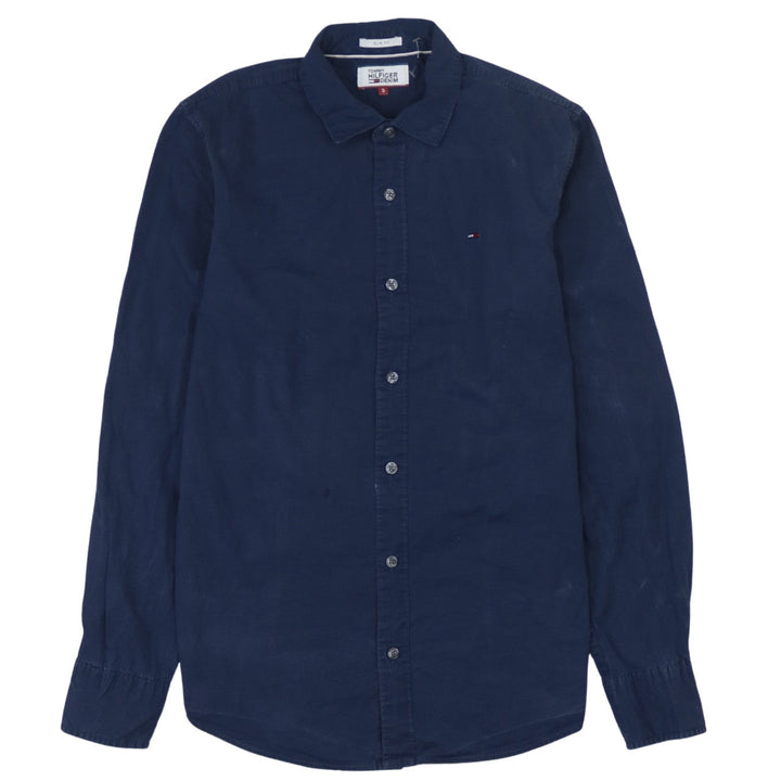 Tommy Hilfiger Denim Men's Blue Slim Fit Cotton Long Sleeve Shirt S