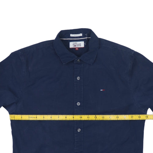 Tommy Hilfiger Denim Men's Blue Slim Fit Cotton Long Sleeve Shirt S