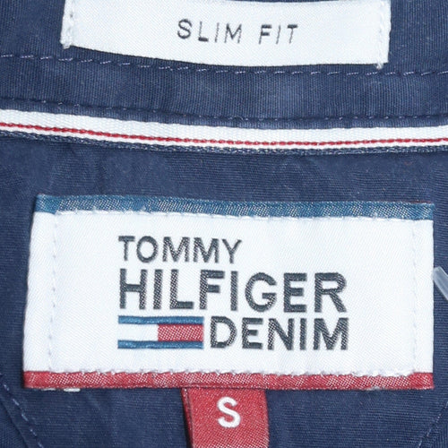 Tommy Hilfiger Denim Men's Blue Slim Fit Cotton Long Sleeve Shirt S