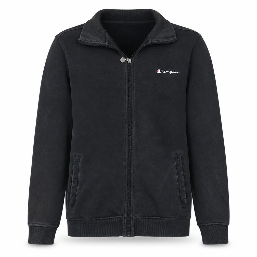 Front view of Champion Men's Black Full Zip Sweatshirt, size S, Regular Fit