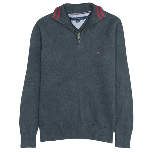 Tommy Hilfiger Men's Grey Cotton Half Zip Jumper Size S