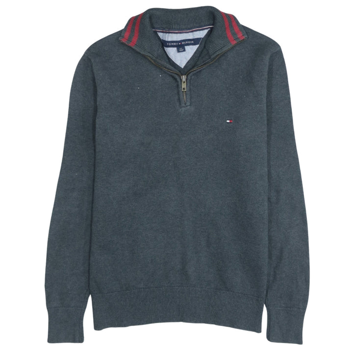 Tommy Hilfiger Men's Grey Cotton Half Zip Jumper Size S