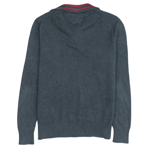 Tommy Hilfiger Men's Grey Cotton Half Zip Jumper Size S