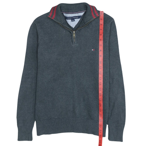 Tommy Hilfiger Men's Grey Cotton Half Zip Jumper Size S