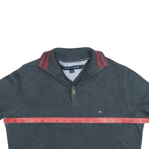 Tommy Hilfiger Men's Grey Cotton Half Zip Jumper Size S