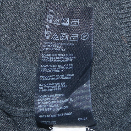 Tommy Hilfiger Men's Grey Cotton Half Zip Jumper Size S