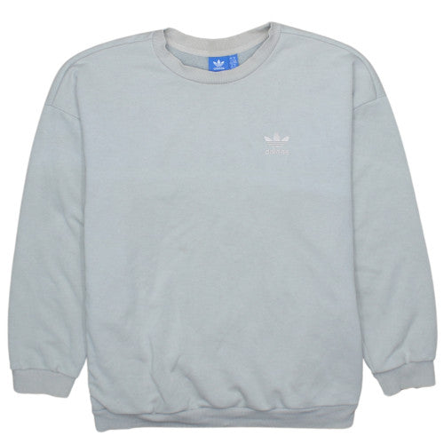 Adidas Womens Grey Crew Neck Sweatshirt Size 14 Cotton Blend
