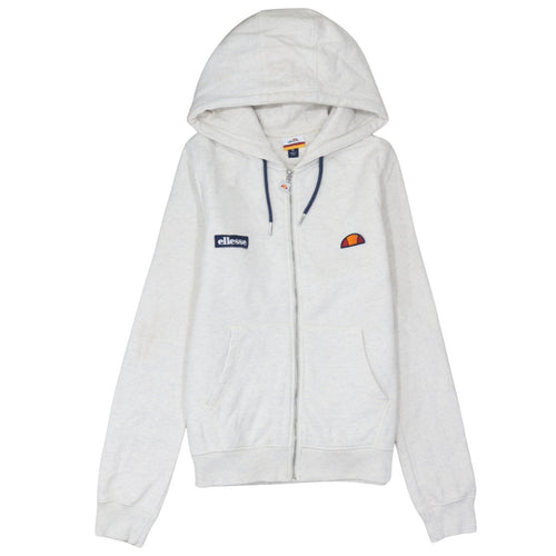 Ellesse Unisex White Full Zip Hoodie Size 12 Regular Fit