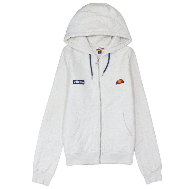 Ellesse Unisex White Full Zip Hoodie Size 12 Regular Fit
