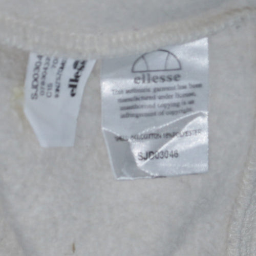 Ellesse Unisex White Full Zip Hoodie Size 12 Regular Fit