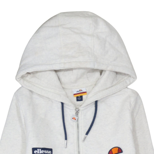 Ellesse Unisex White Full Zip Hoodie Size 12 Regular Fit