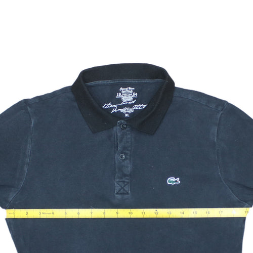 Lacoste Men's Black Cotton Polo Shirt XL Short Sleeve Casual
