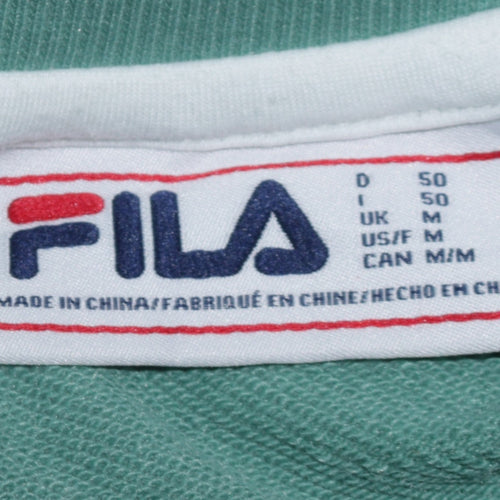 FILA Men's Green Crew Neck Sweatshirt M Logo Sports Pullover