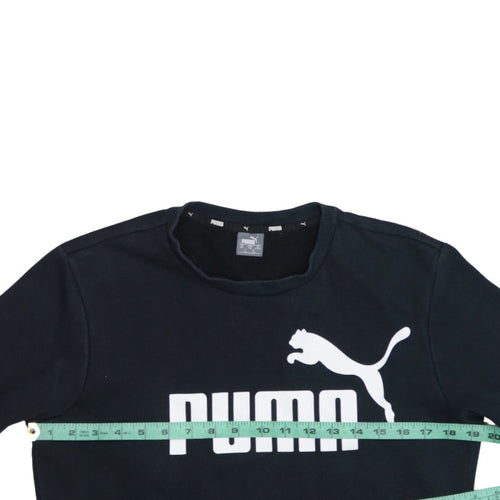 Puma Boys Black Crew Neck Long Sleeve Pullover Sweatshirt 15-16 Years