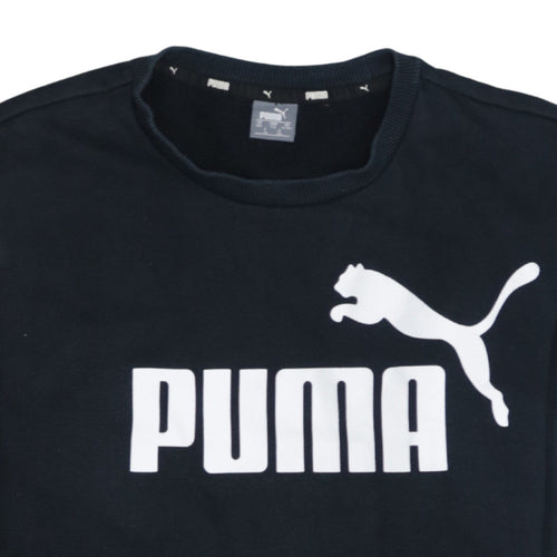 Puma Boys Black Crew Neck Long Sleeve Pullover Sweatshirt 15-16 Years