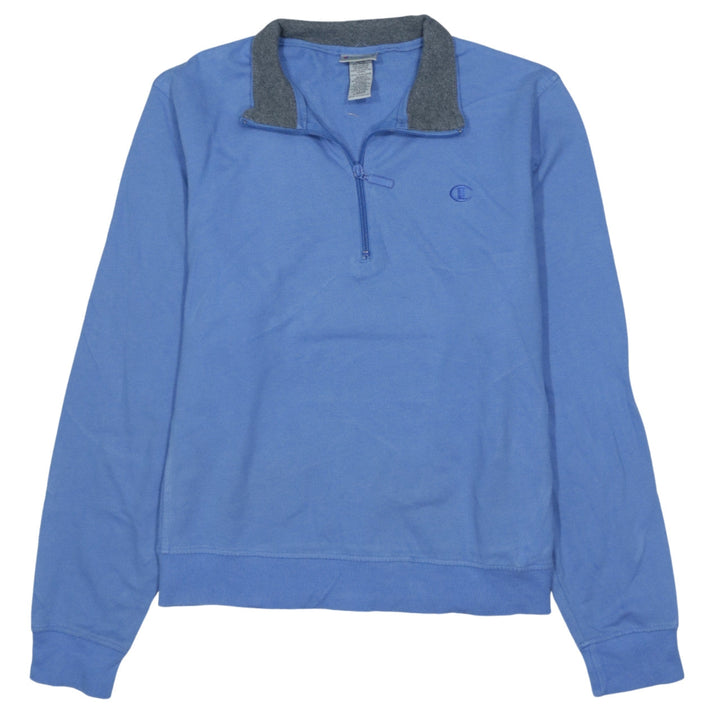 Champion Mens Blue 1/4 Zip Organic Cotton Sweatshirt Large
