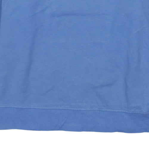 Champion Mens Blue 1/4 Zip Organic Cotton Sweatshirt Large
