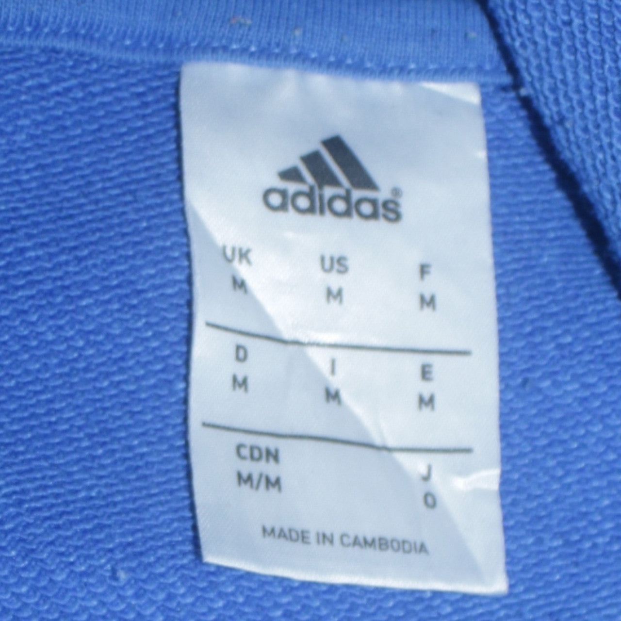 Adidas Men's Blue Pullover Hoodie Medium Hooded Logo Sweatshirt