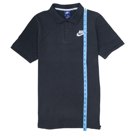 Nike Men's Black Cotton Collared Polo T-Shirt Size S Regular Fit