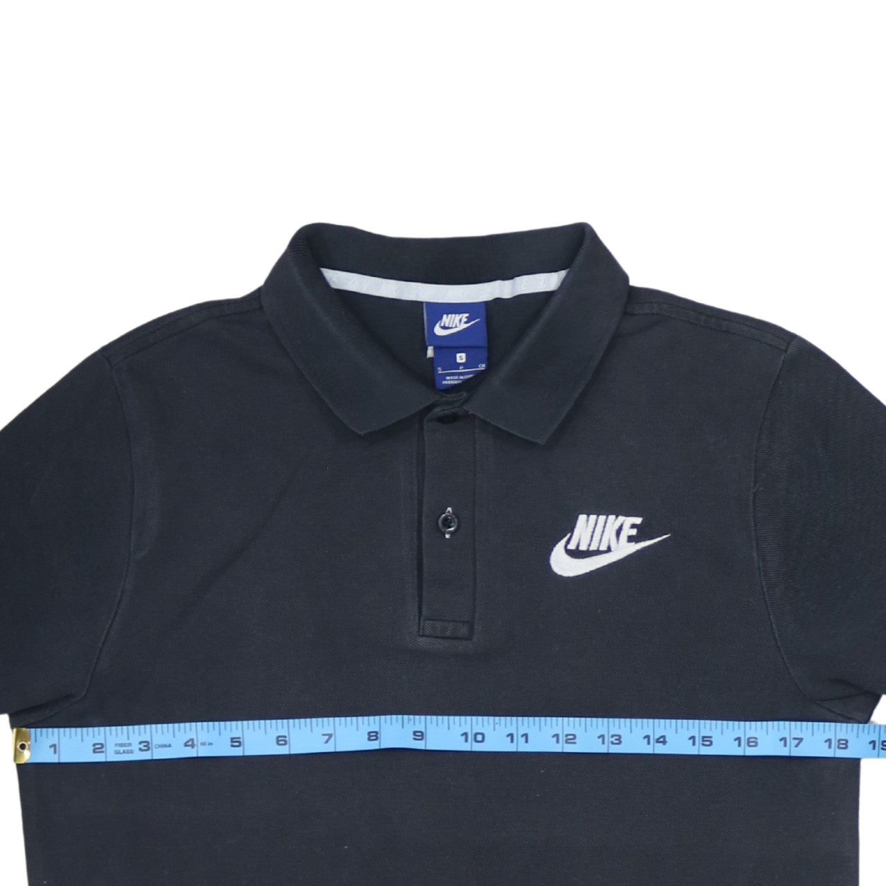 Nike Men's Black Cotton Collared Polo T-Shirt Size S Regular Fit