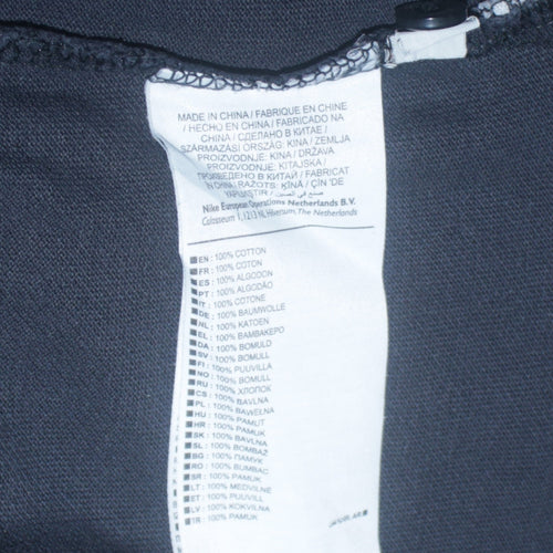Nike Men's Black Cotton Collared Polo T-Shirt Size S Regular Fit