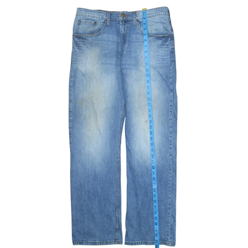Wrangler Mens Blue 34x32 Relaxed Bootcut Denim Jeans