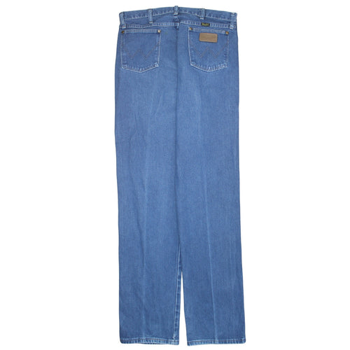 Wrangler Men's Blue Straight Regular Fit Denim Jeans 34x36