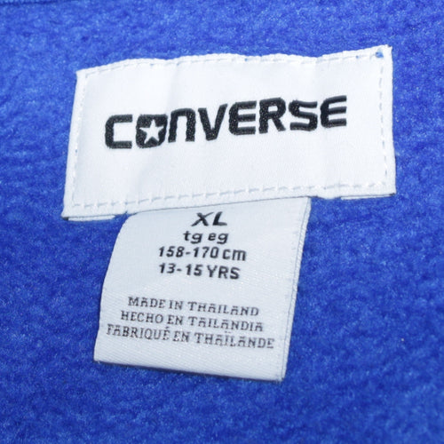 Converse Boys Blue Full Zip Hoodie XL 13-15 Years Cotton Blend Casual