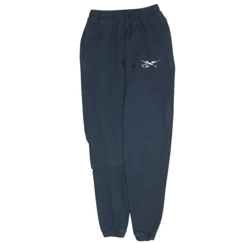 Reebok Womens Black Jogger Sweatpants Size S Fleece Tapered Activewear