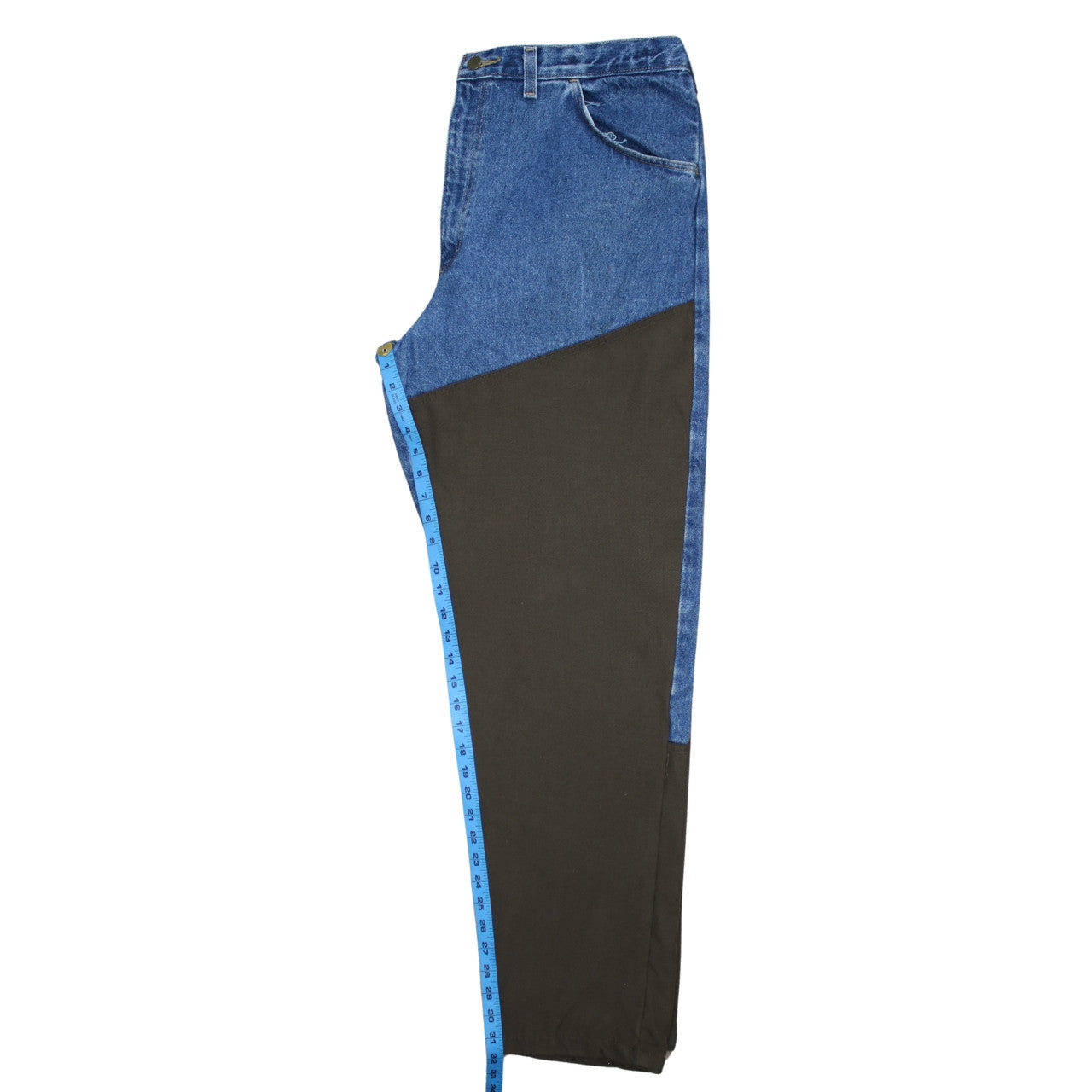 Wrangler Rugged Wear Men's Blue/Brown Straight Jeans 40x32 Cotton Denim