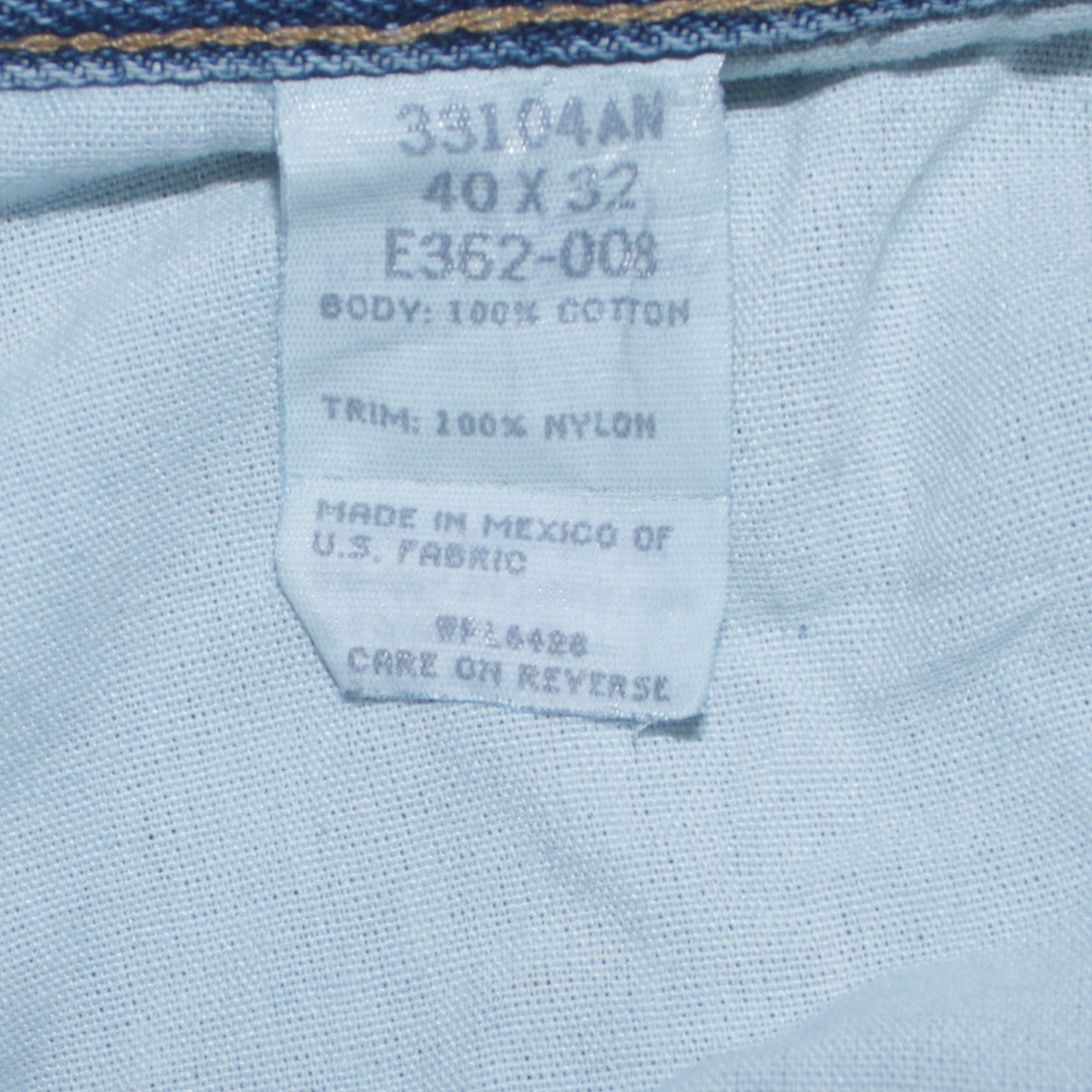 Wrangler Rugged Wear Men's Blue/Brown Straight Jeans 40x32 Cotton Denim