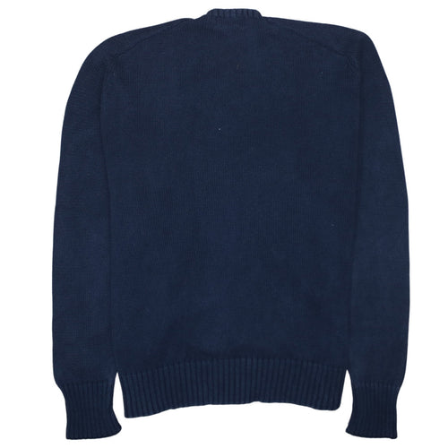 Ralph Lauren Men's Blue Cotton Crew Neck Jumper Size L