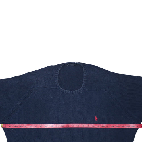 Ralph Lauren Men's Blue Cotton Crew Neck Jumper Size L