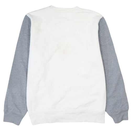 GAP Men's White Grey Logo 1969 Crew Neck Pullover Sweatshirt L