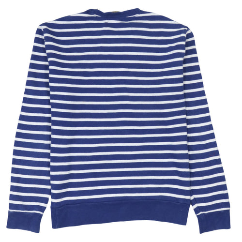 Polo Ralph Lauren Men's Blue Striped Cotton Crew Neck Sweatshirt M
