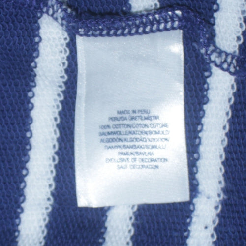Polo Ralph Lauren Men's Blue Striped Cotton Crew Neck Sweatshirt M