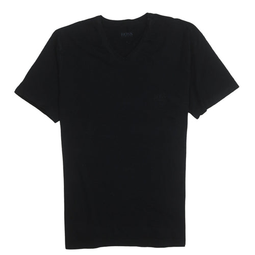 Hugo Boss Men's Black V-Neck Cotton T-Shirt Size L