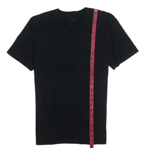 Hugo Boss Men's Black V-Neck Cotton T-Shirt Size L